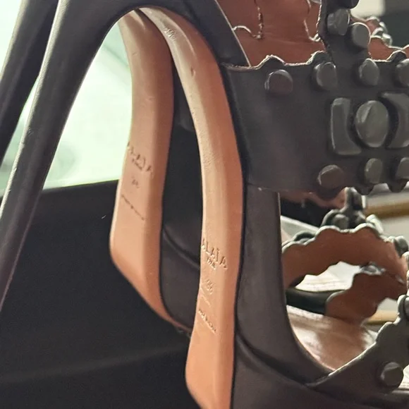 Alaia Khaite Studded Leather Sandals - Picture 6 of 10